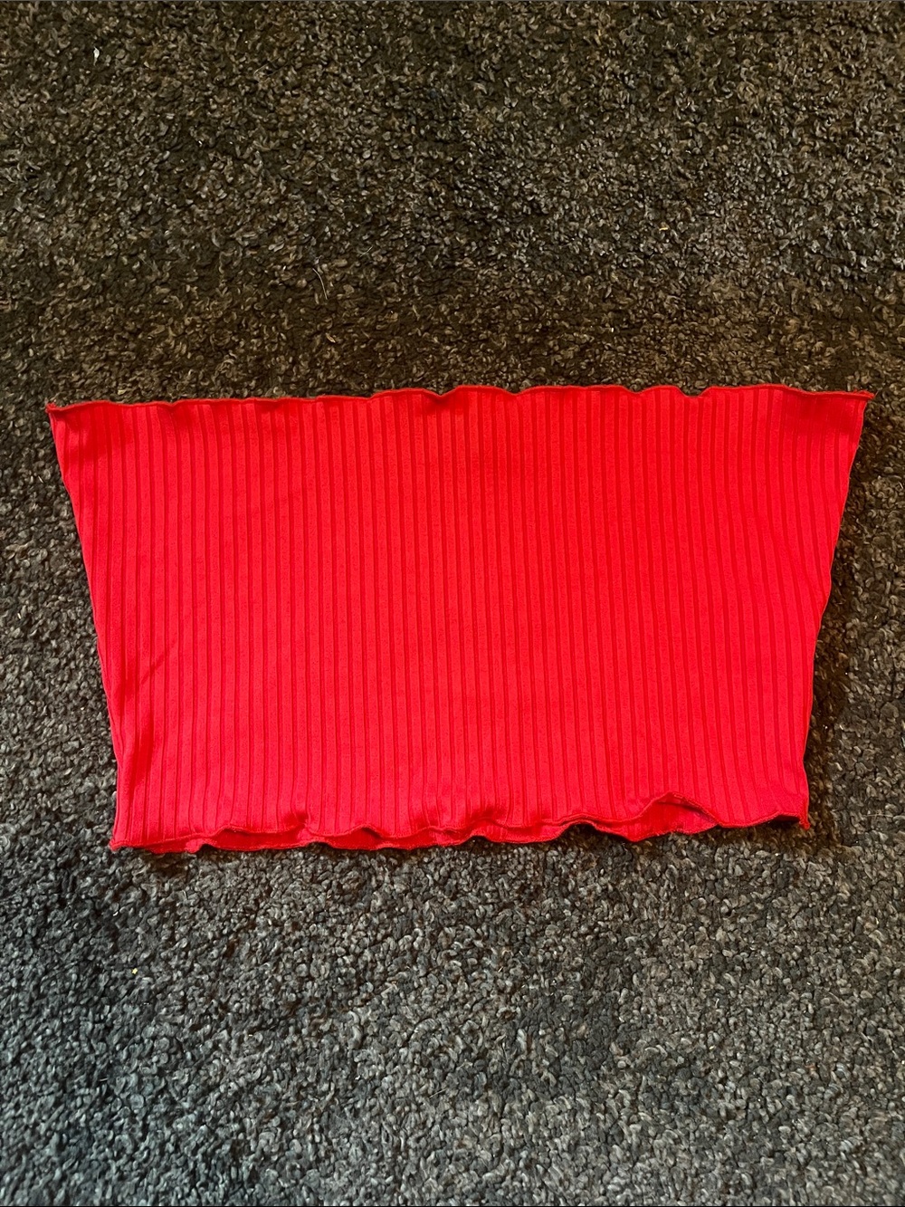 PrettyLittleThing Red Ribbed Tube Top
